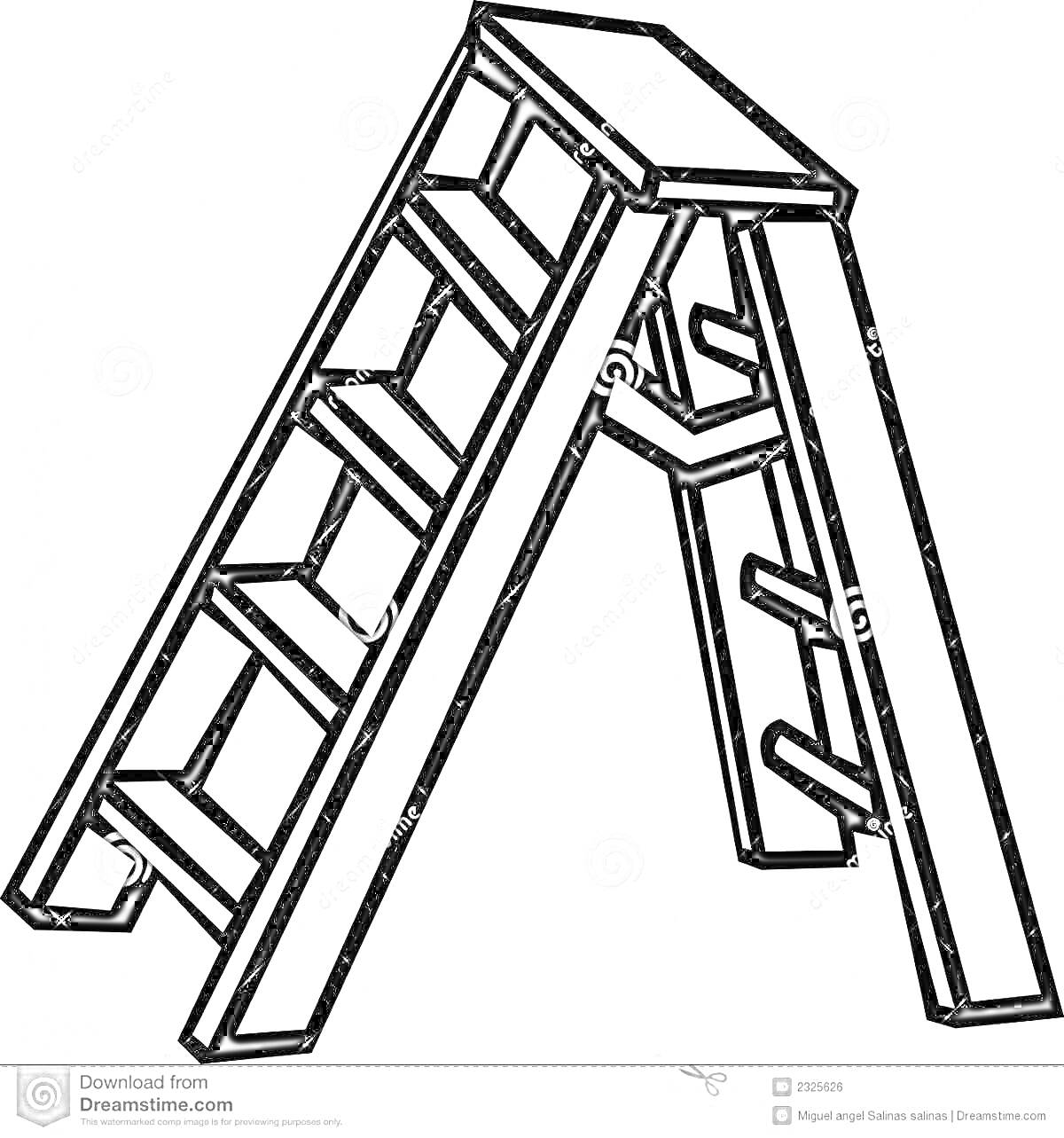 Раскраска Складная лестница с перекладинами