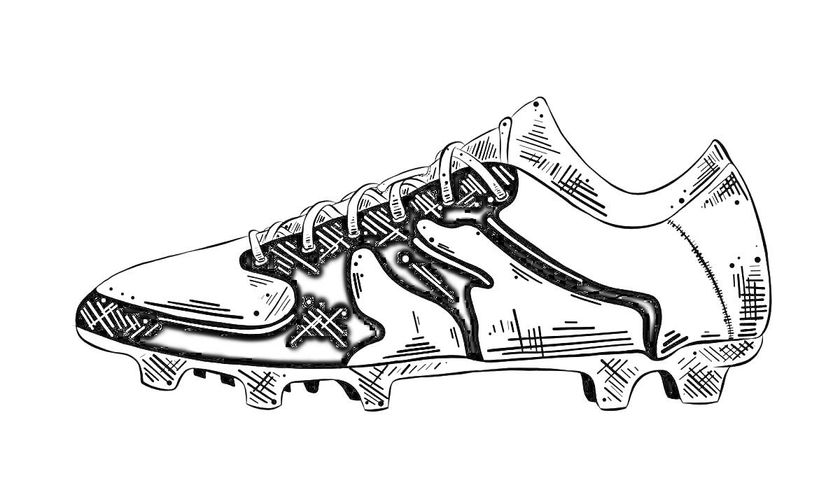 На раскраске изображено: Nike, Спортивная обувь, Шнурки, Шипы, Спорт, Обувь