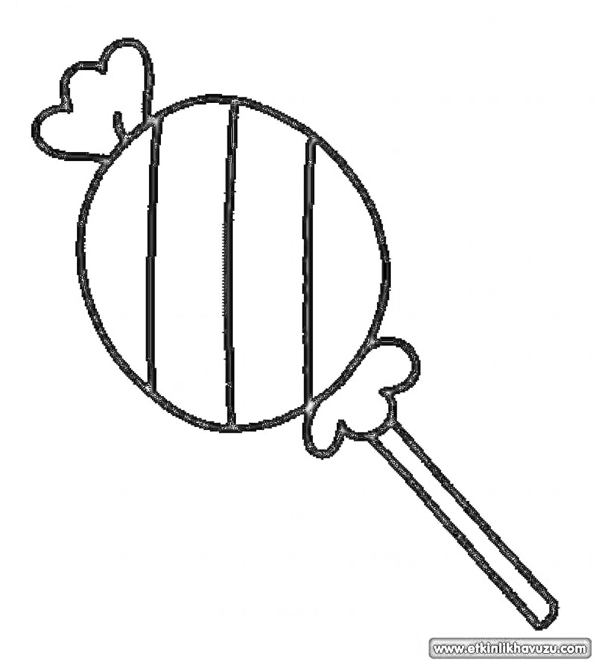 Раскраска Чупа-чупс с закрученными полосками и обертками на палочке