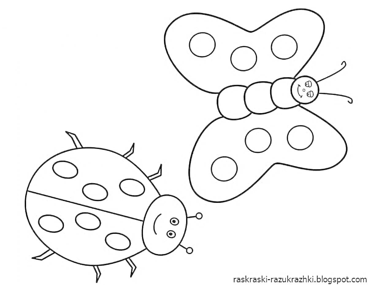 На раскраске изображено: Бабочка, Для детей