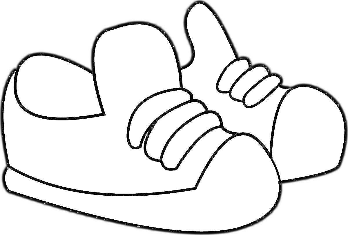 На раскраске изображено: Кроссовки, Обувь, Шнурки, Спортивная обувь, Для малышей, Для детей