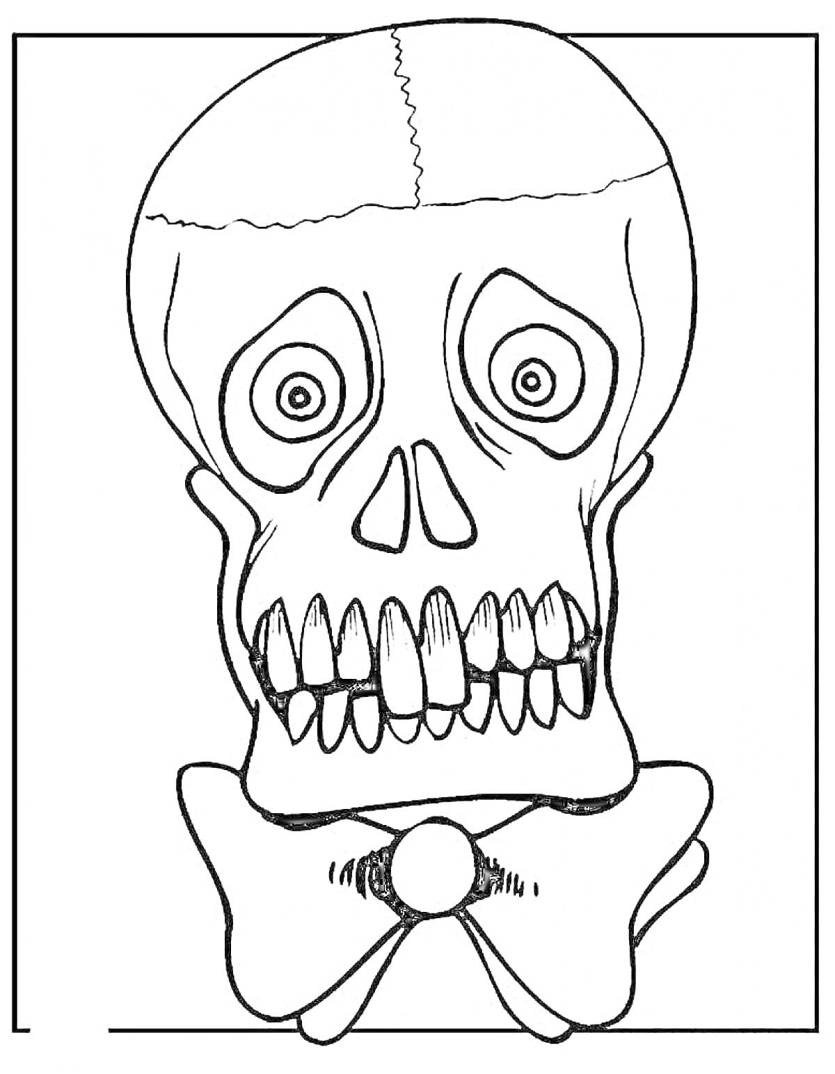 Раскраска Череп в бабочке