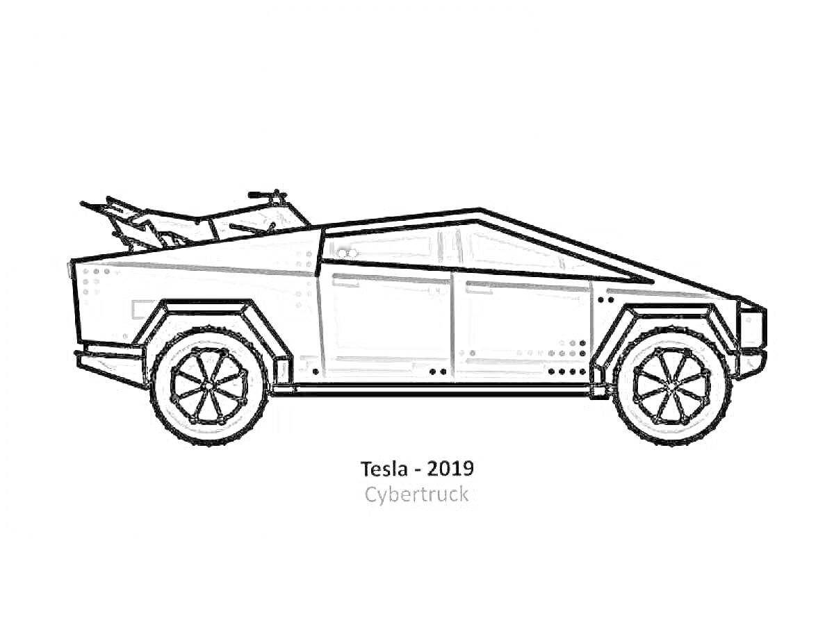 Tesla Cybertruck с квадроциклом (2019)