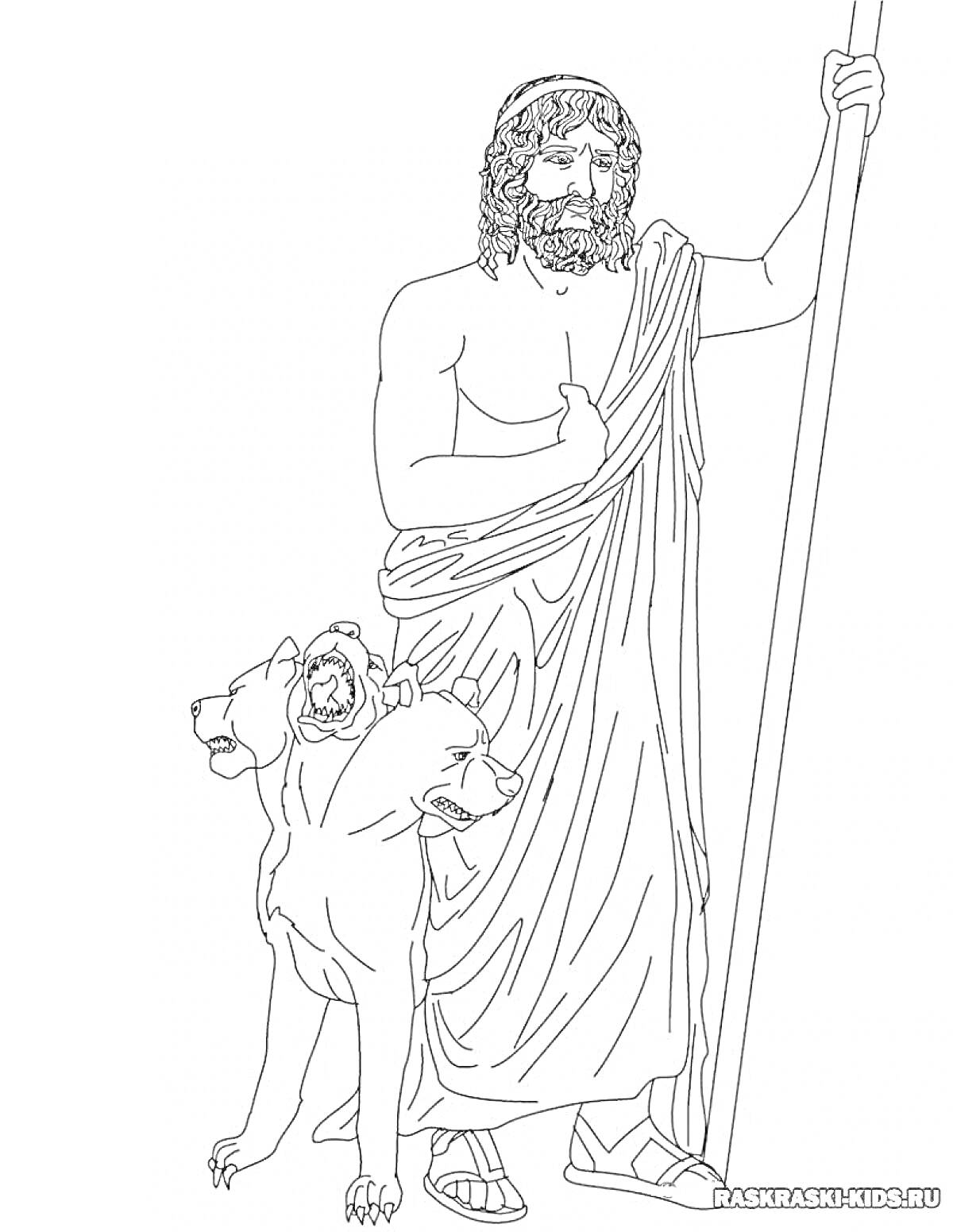 На раскраске изображено: Бог, Древняя Греция, Зевс, Фэнтези, Мифические существа