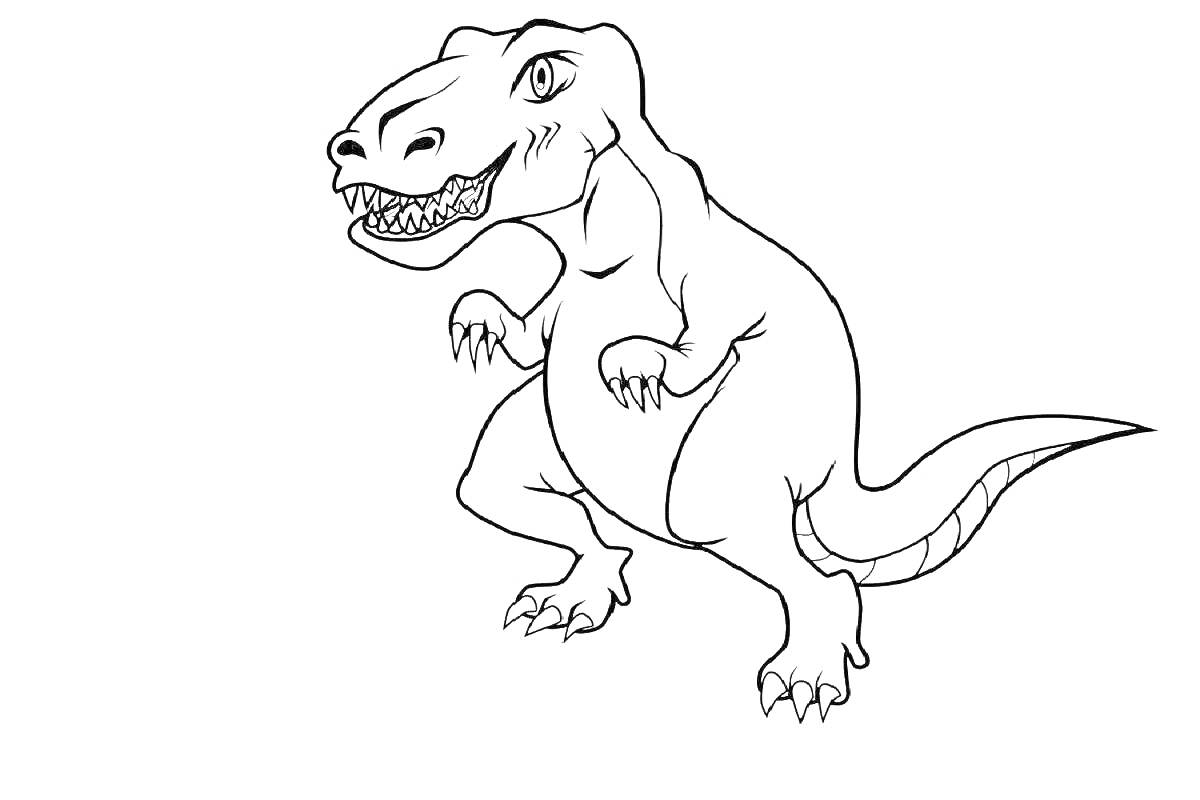 Раскраска Раскраска с тираннозавром рексом