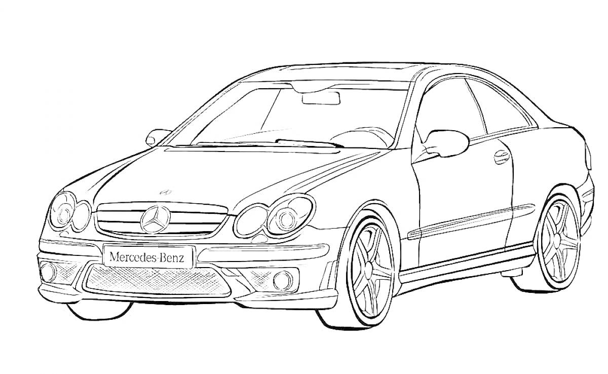 Раскраска Раскраска автомобиля Mercedes-Benz