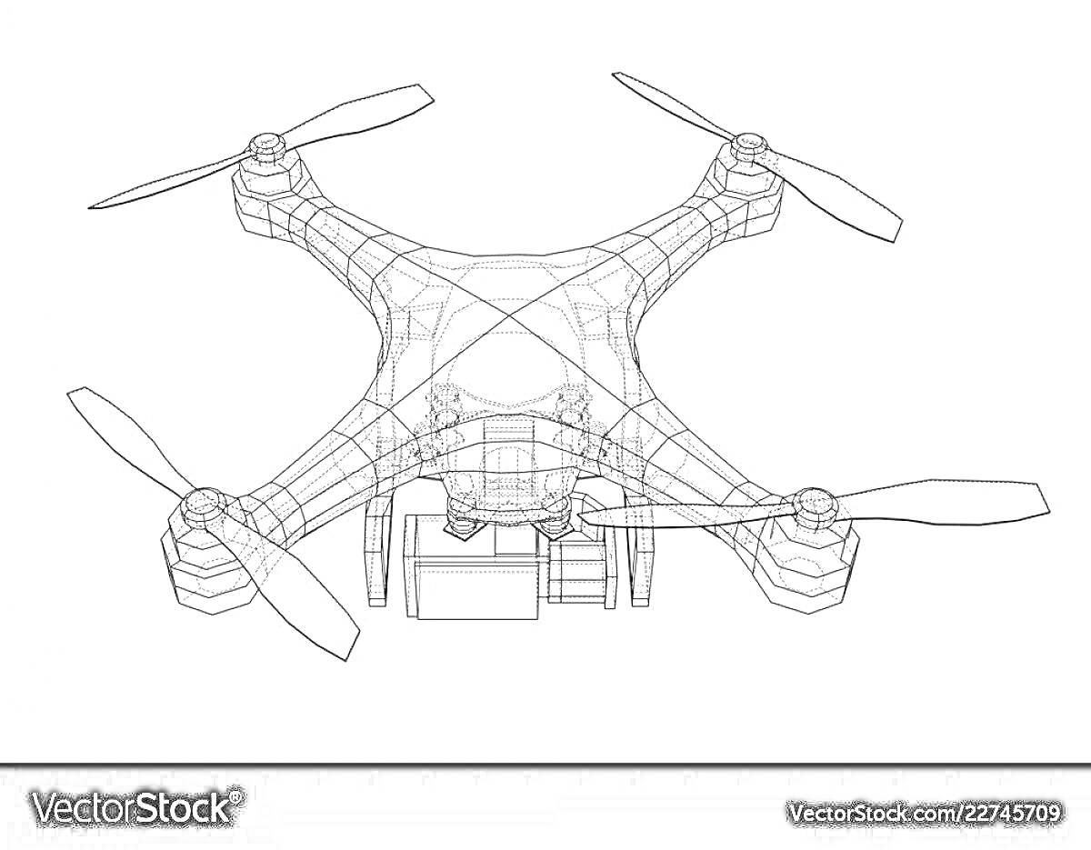 На раскраске изображено: Дрон, Камера, Пропеллеры, Воздух, Электроника, Схема