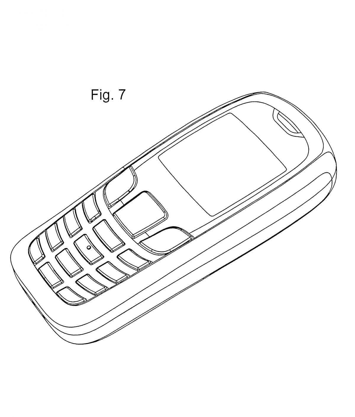 Раскраска Мобильный телефон Nokia с кнопочной клавиатурой и экраном