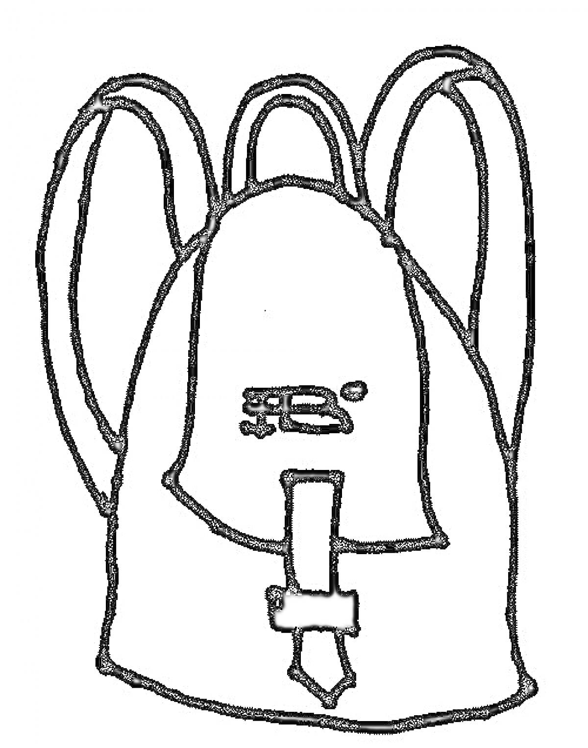 Раскраска Рюкзак с двумя лямками и внешним карманом с застежкой