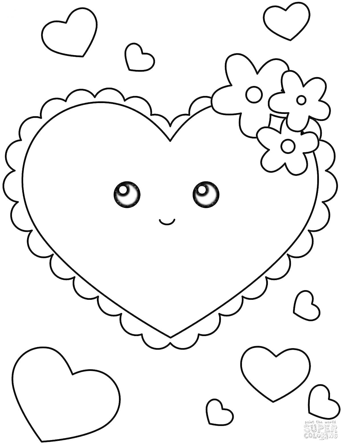На раскраске изображено: Цветы, 5 лет, 6 лет, Маленькие сердечки