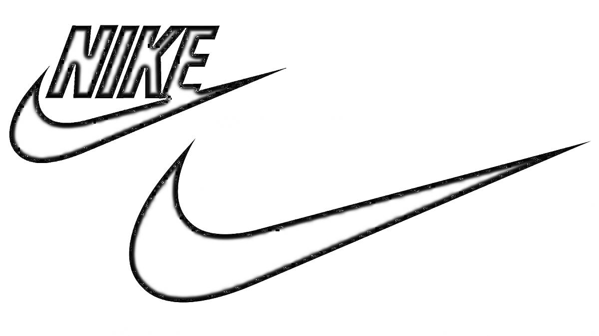 Логотип Nike с текстом и символом галочки