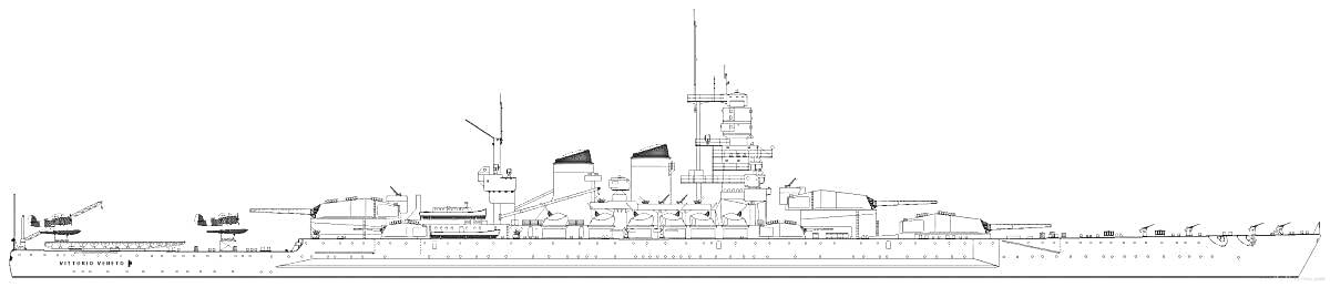 Раскраска Линкор с башнями, вентиляционными трубами, антеннами и пушками на палубе