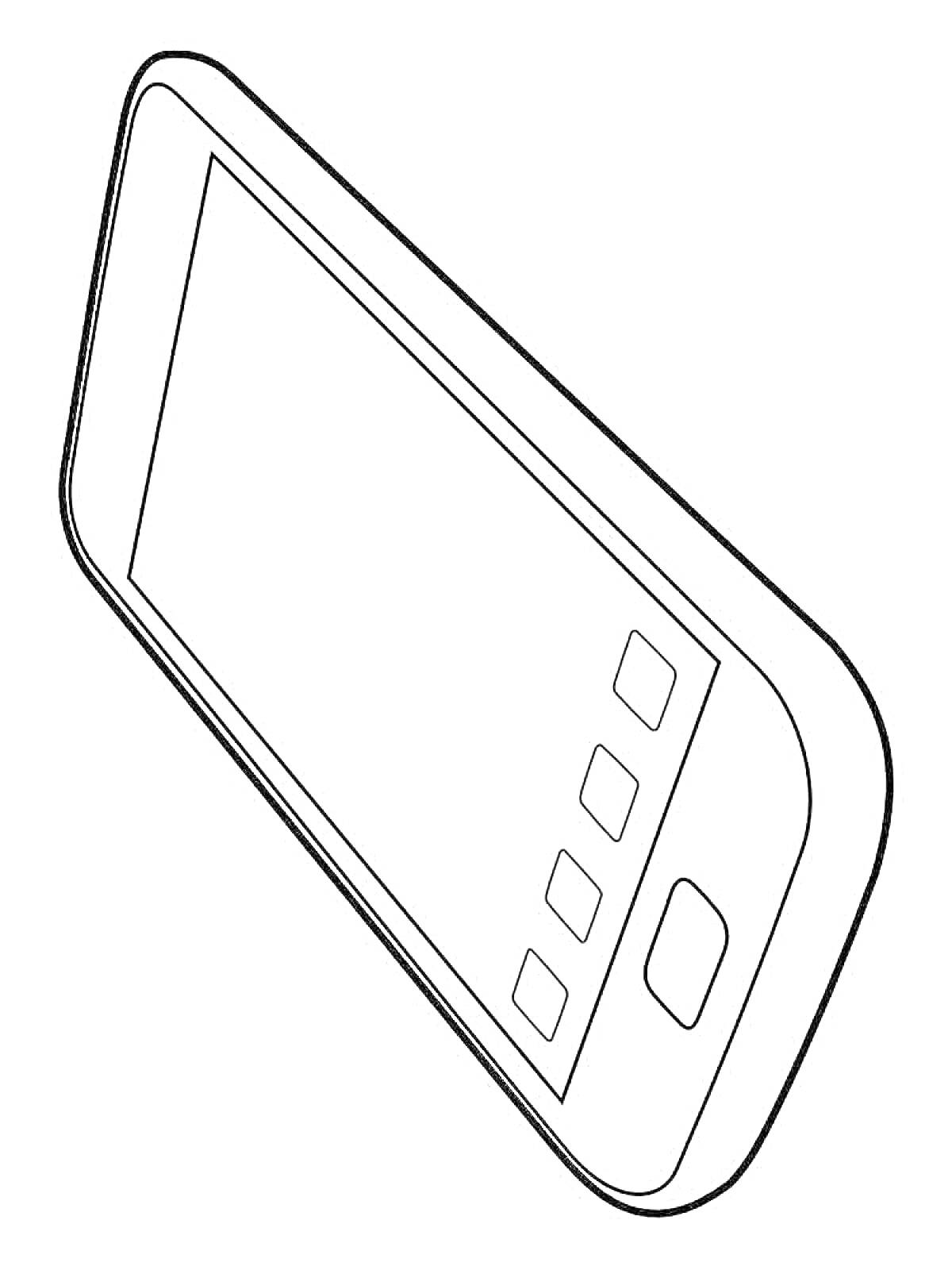 Раскраска Контур 13 айфона с сенсорным экраном и кнопками