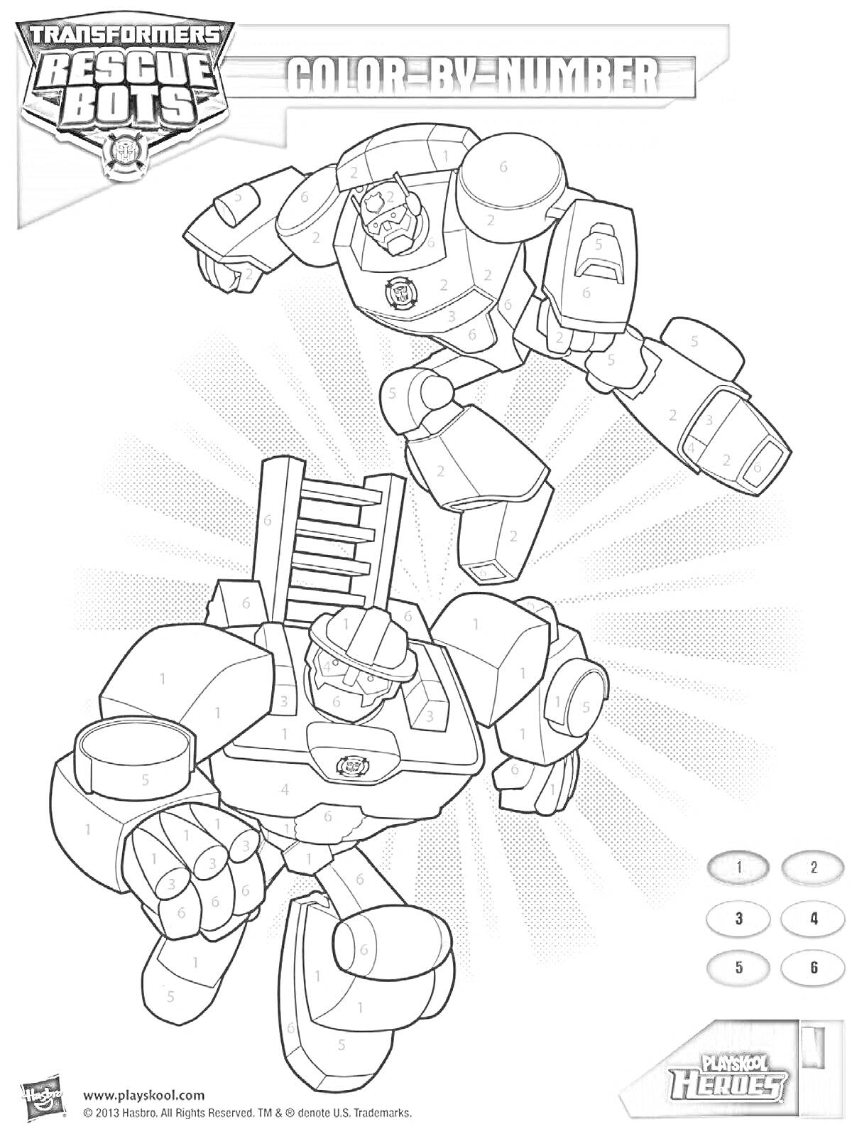 На раскраске изображено: Трансформеры, Боты, Спасатели, Для детей