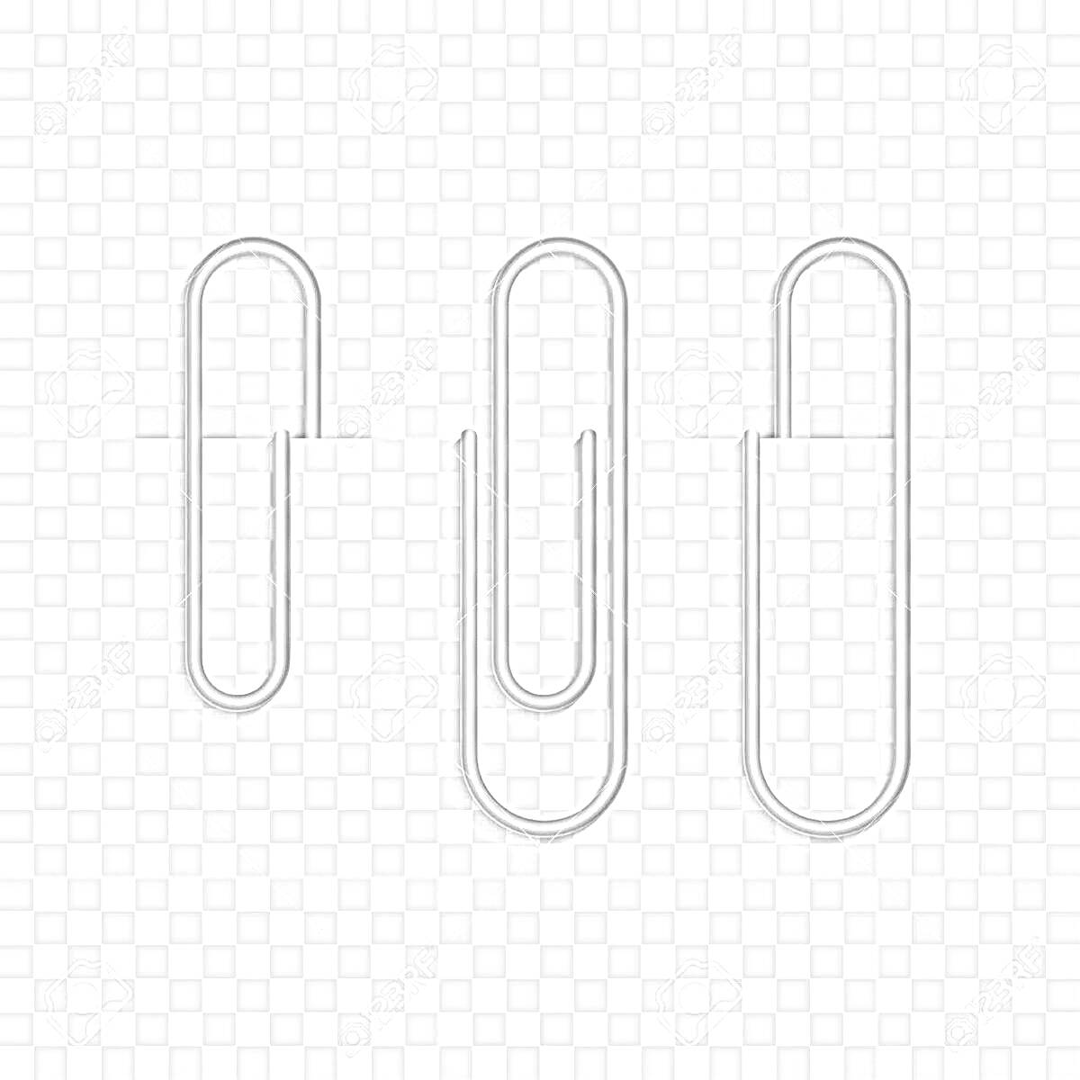 Раскраска Три скрепки на шахматном фоне