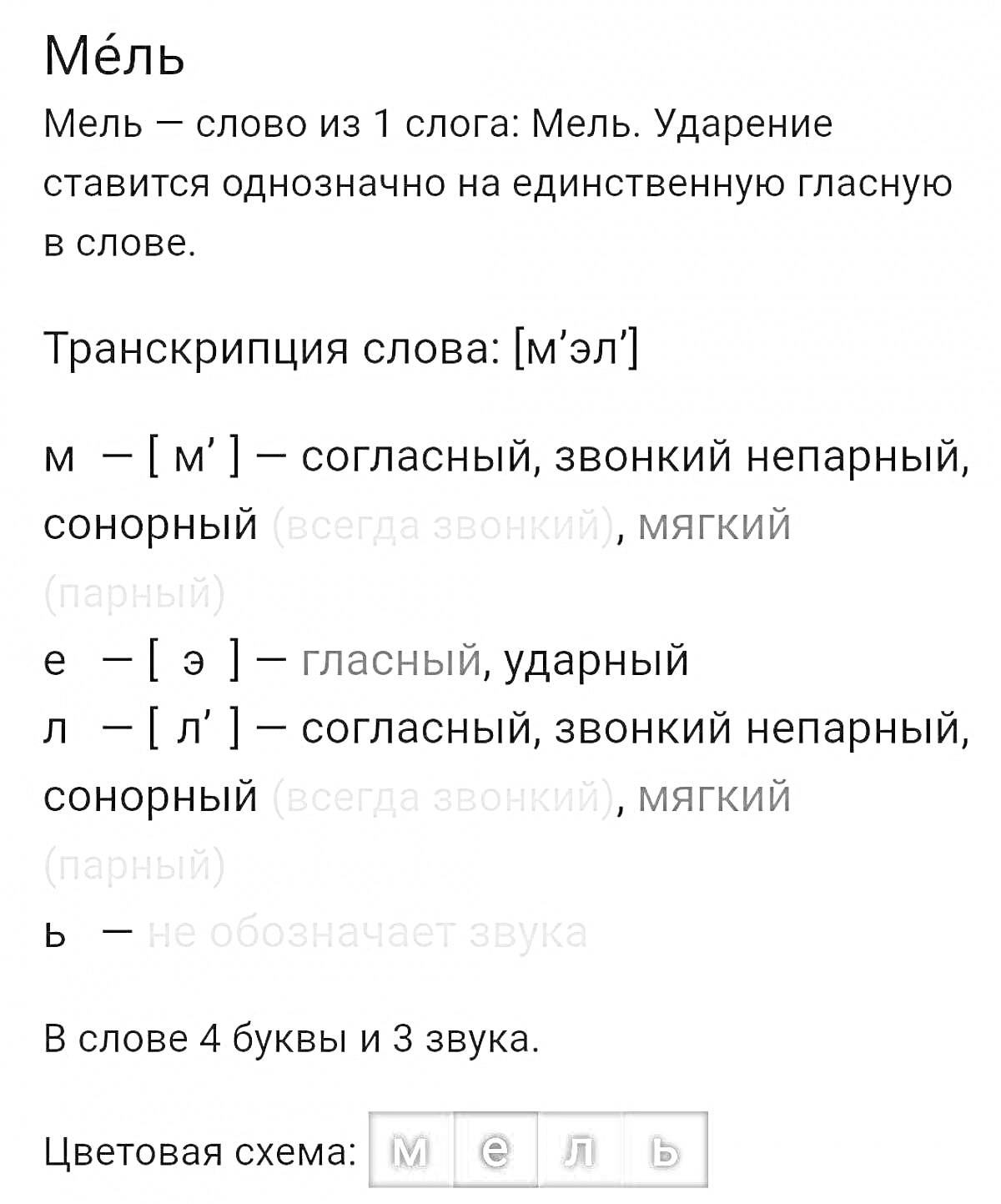 На раскраске изображено: Ударение, Транскрипция, Гласные, Согласные