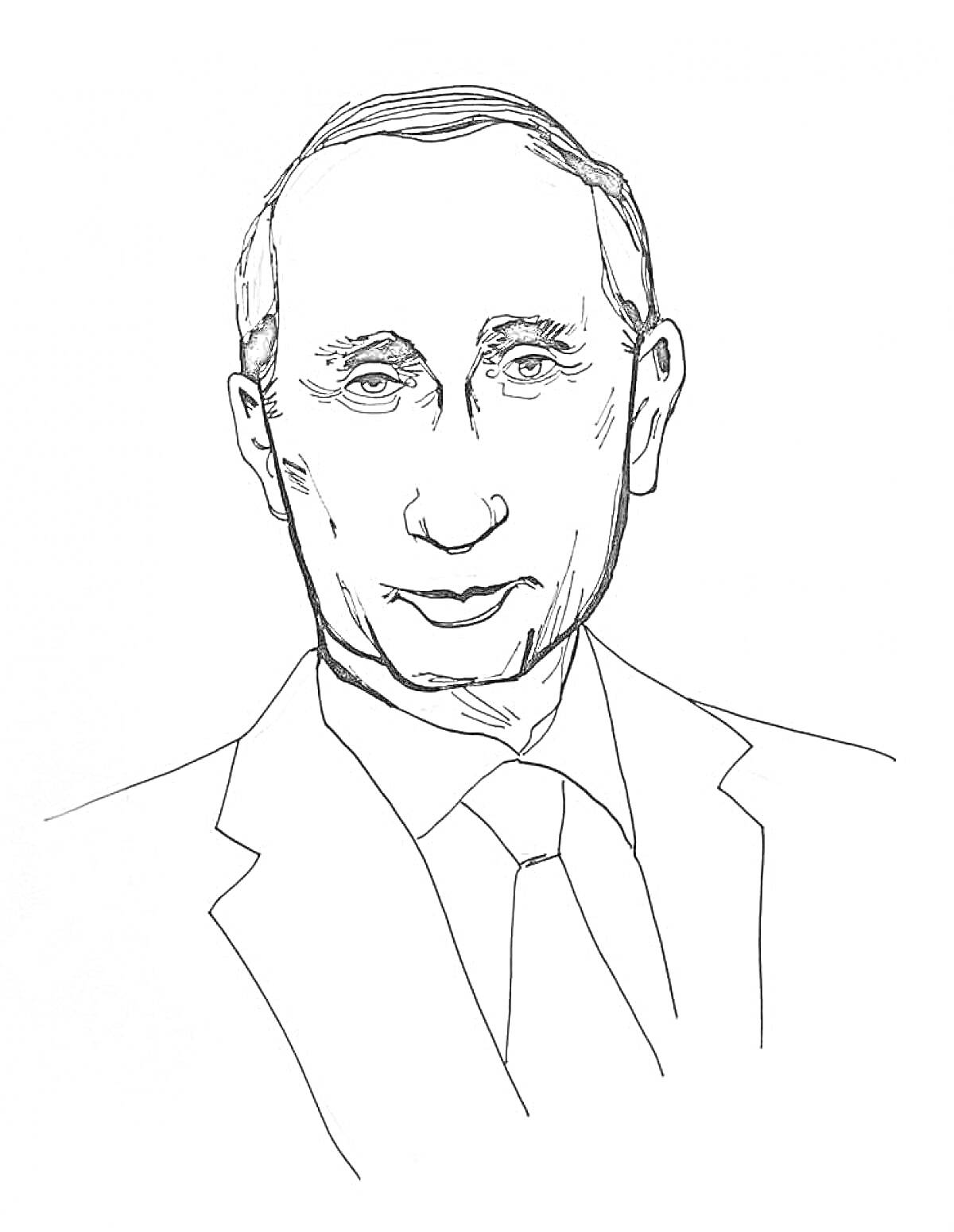 Раскраска Портрет мужчины в костюме с галстуком