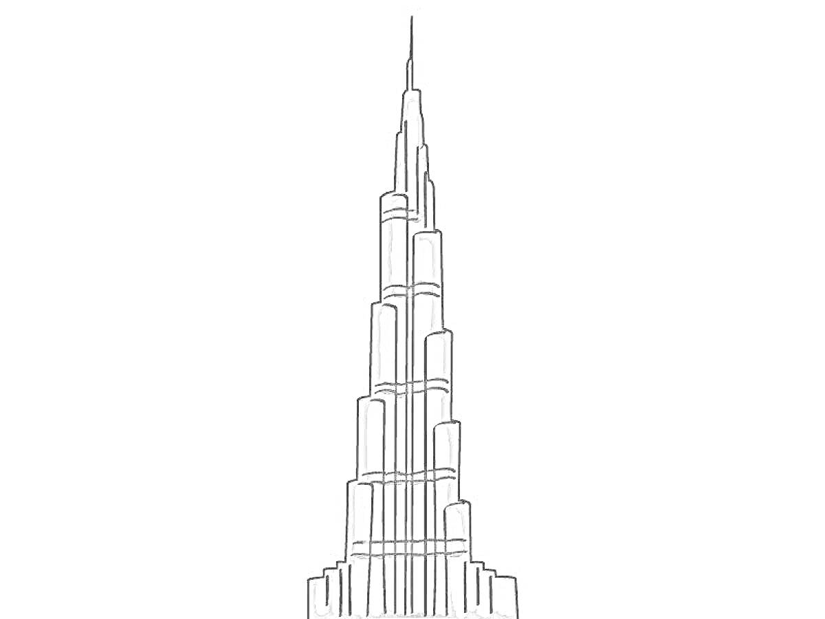 Раскраска Раскраска с изображением Бурдж Халифа