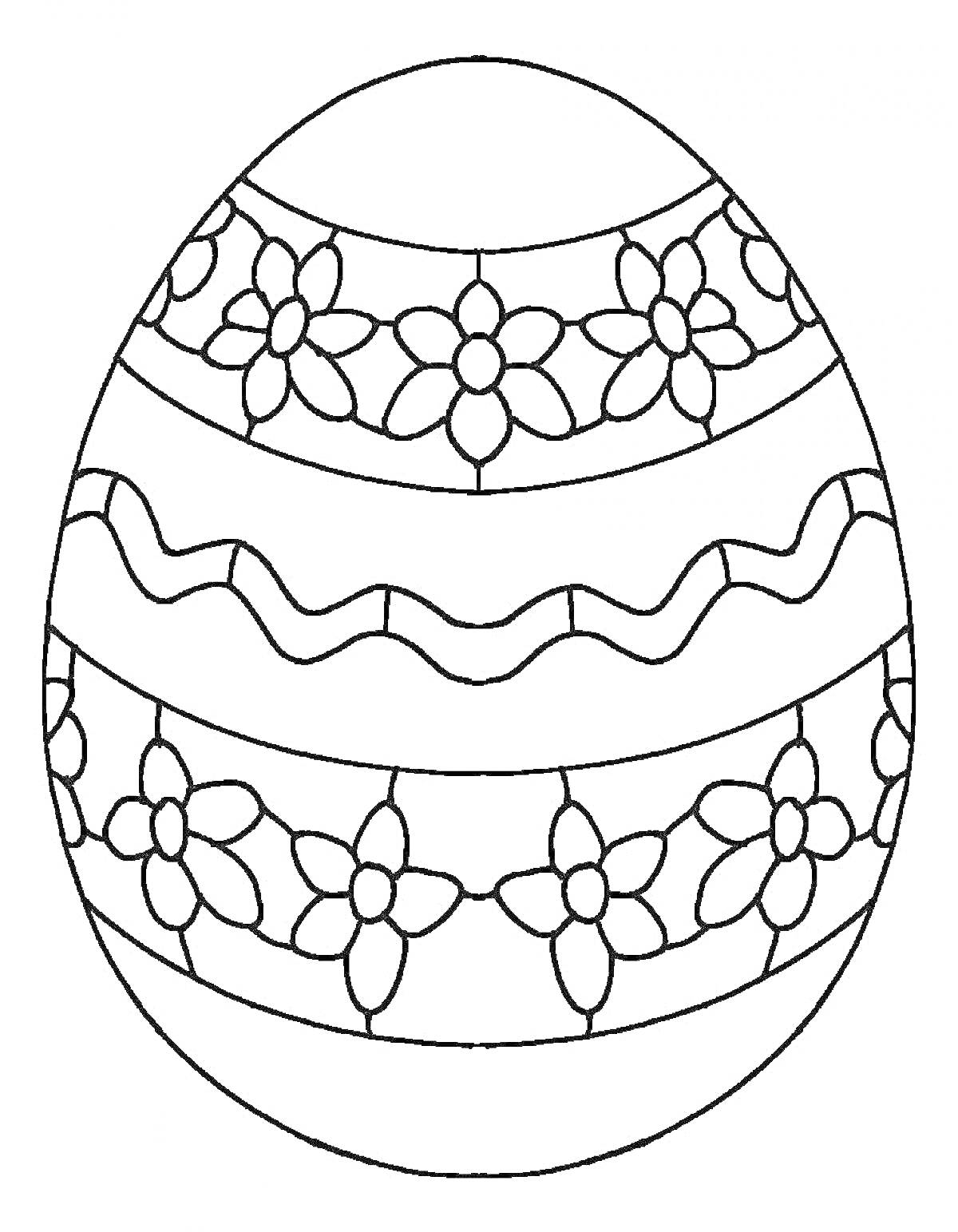 На раскраске изображено: Пасха, Цветы, Узоры, Весна, Декор, Волнистые линии