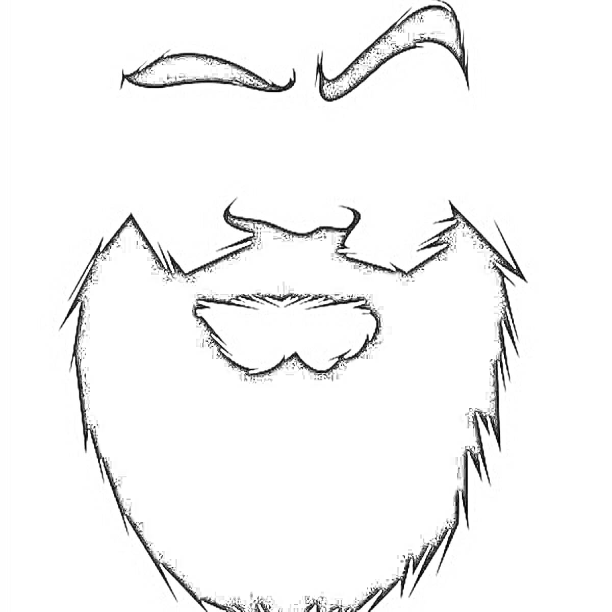 На раскраске изображено: Борода, Брови, Лицо, Волосы, Контурные рисунки