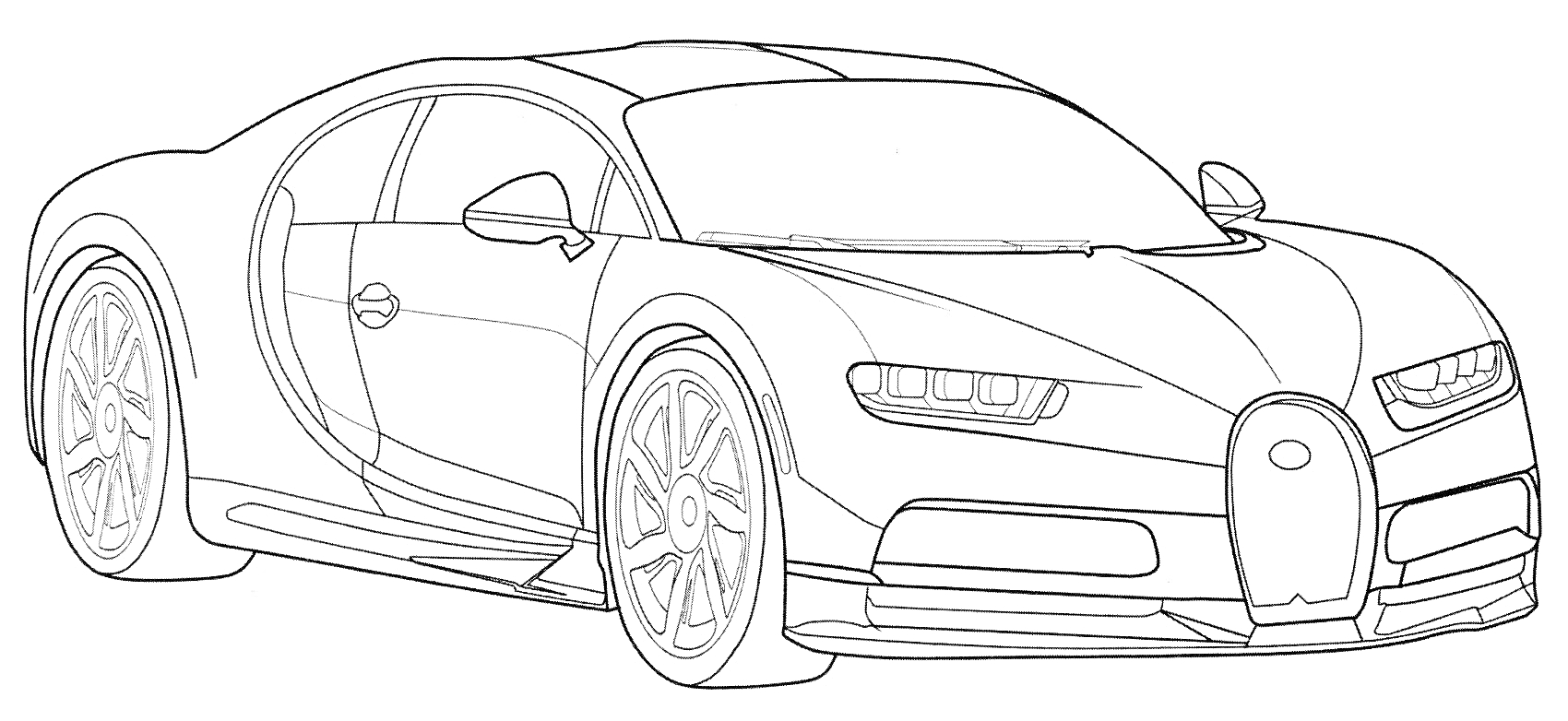 Раскраска Раскраска с изображением полицейской машины Bugatti