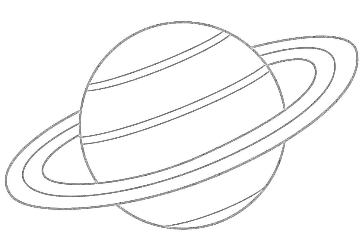 На раскраске изображено: Космос, Астрономия, Сатурн