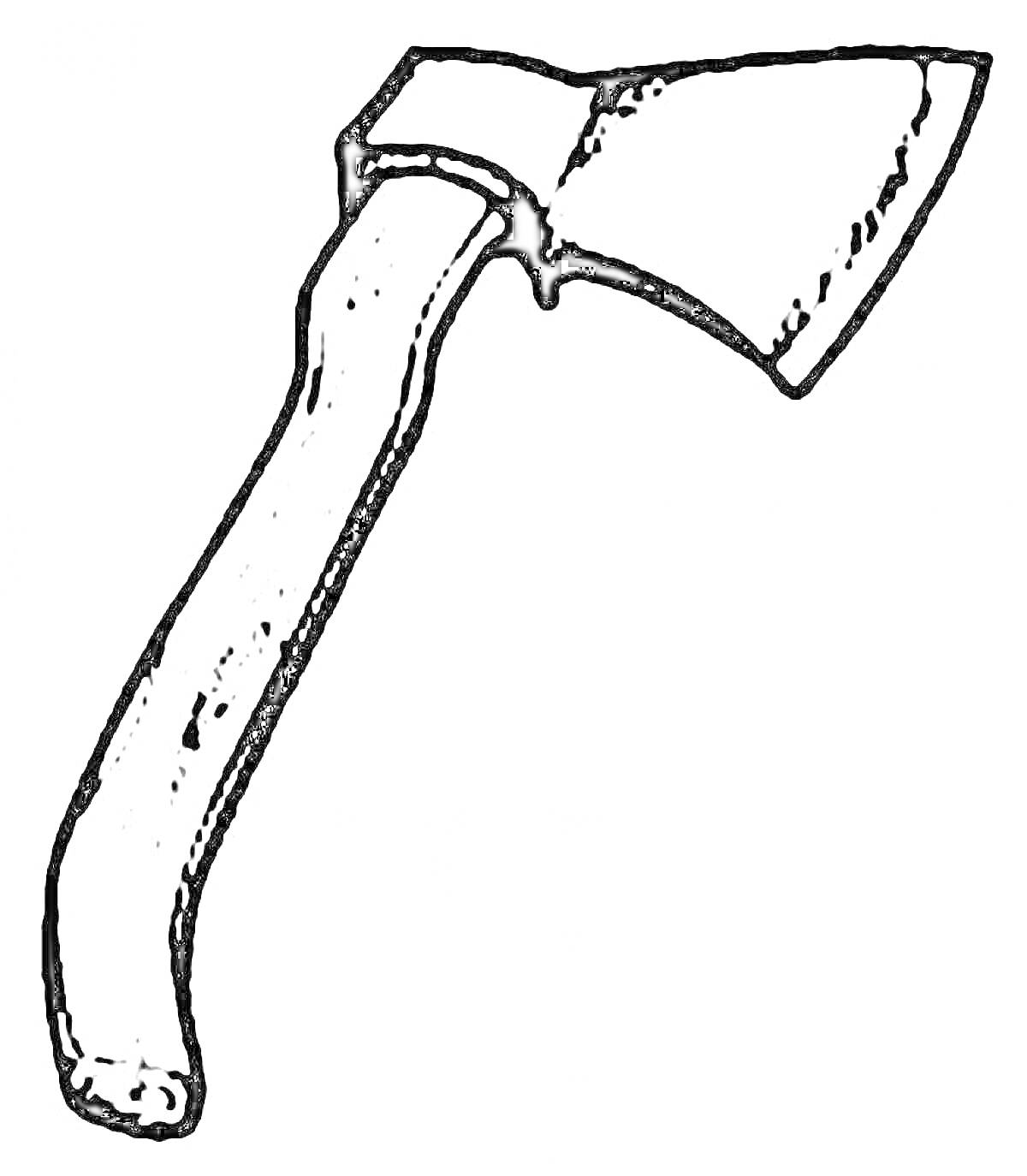 Раскраска Топор с деревянной ручкой и металлическим лезвием