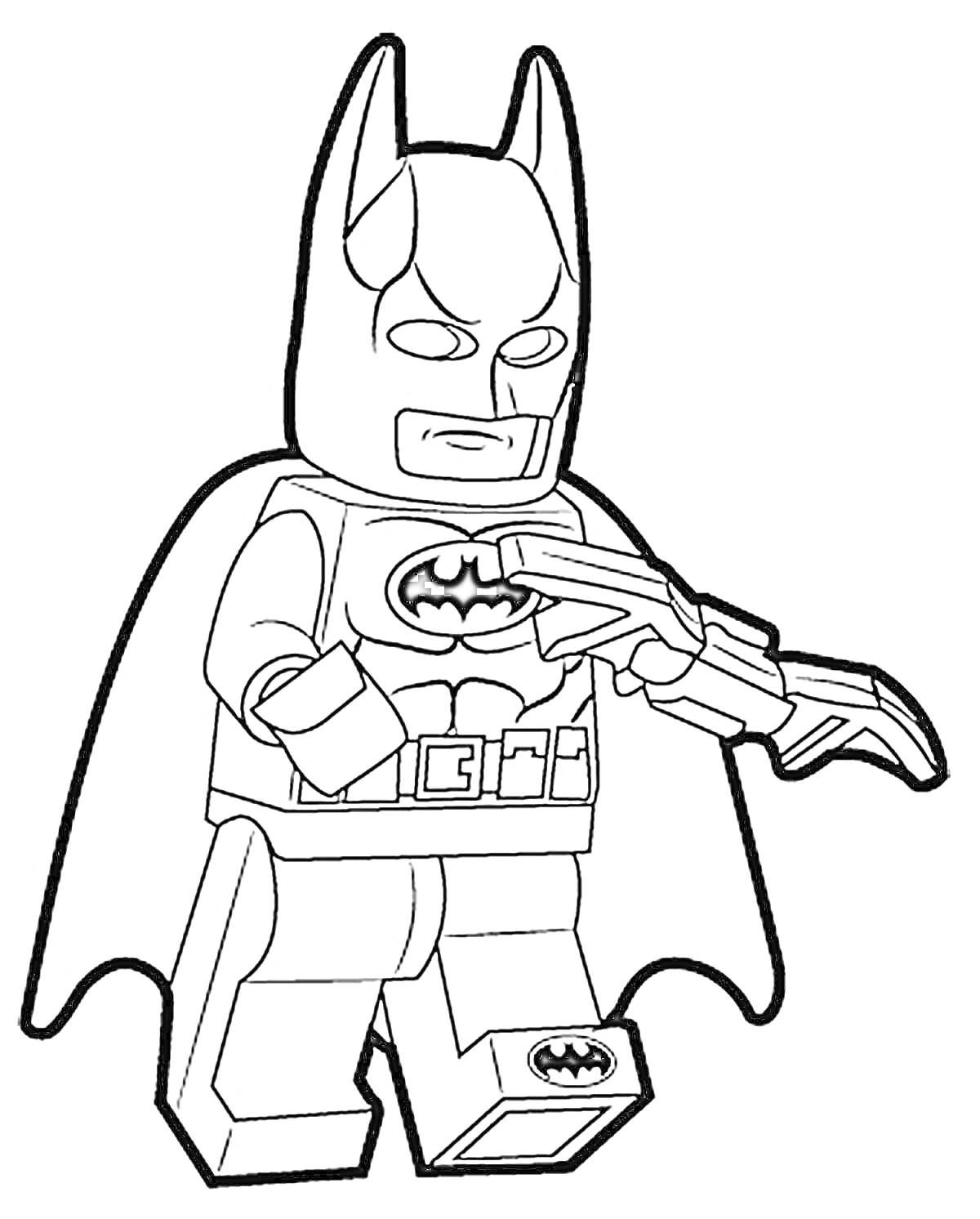 Раскраска Лего Бэтмен с бэтарангом