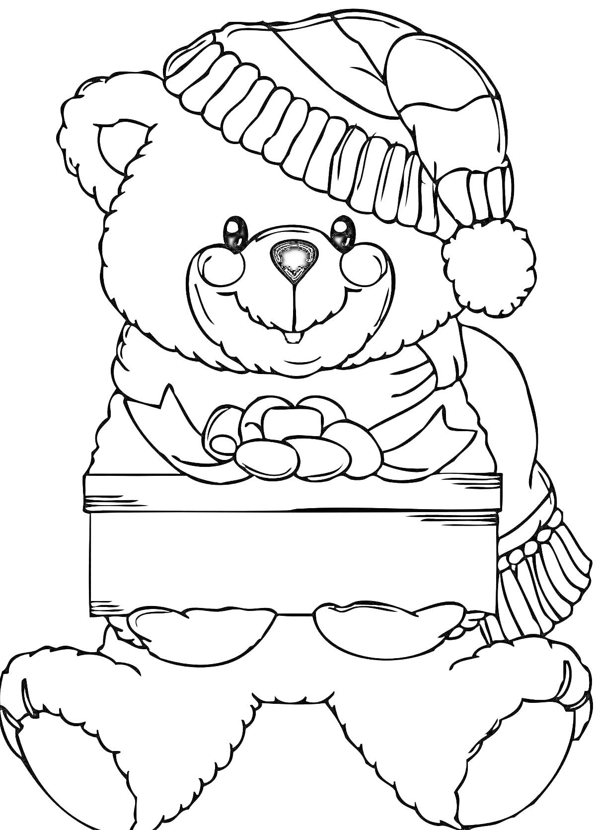 На раскраске изображено: Зимняя шапка, Шарф