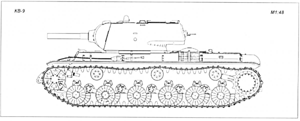 На раскраске изображено: Танк, КВ-1, Вторая мировая война, Военная техника, Гусеницы, Пушка, Бронетехника