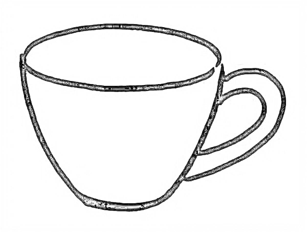Раскраска Чашка с ручкой для раскрашивания