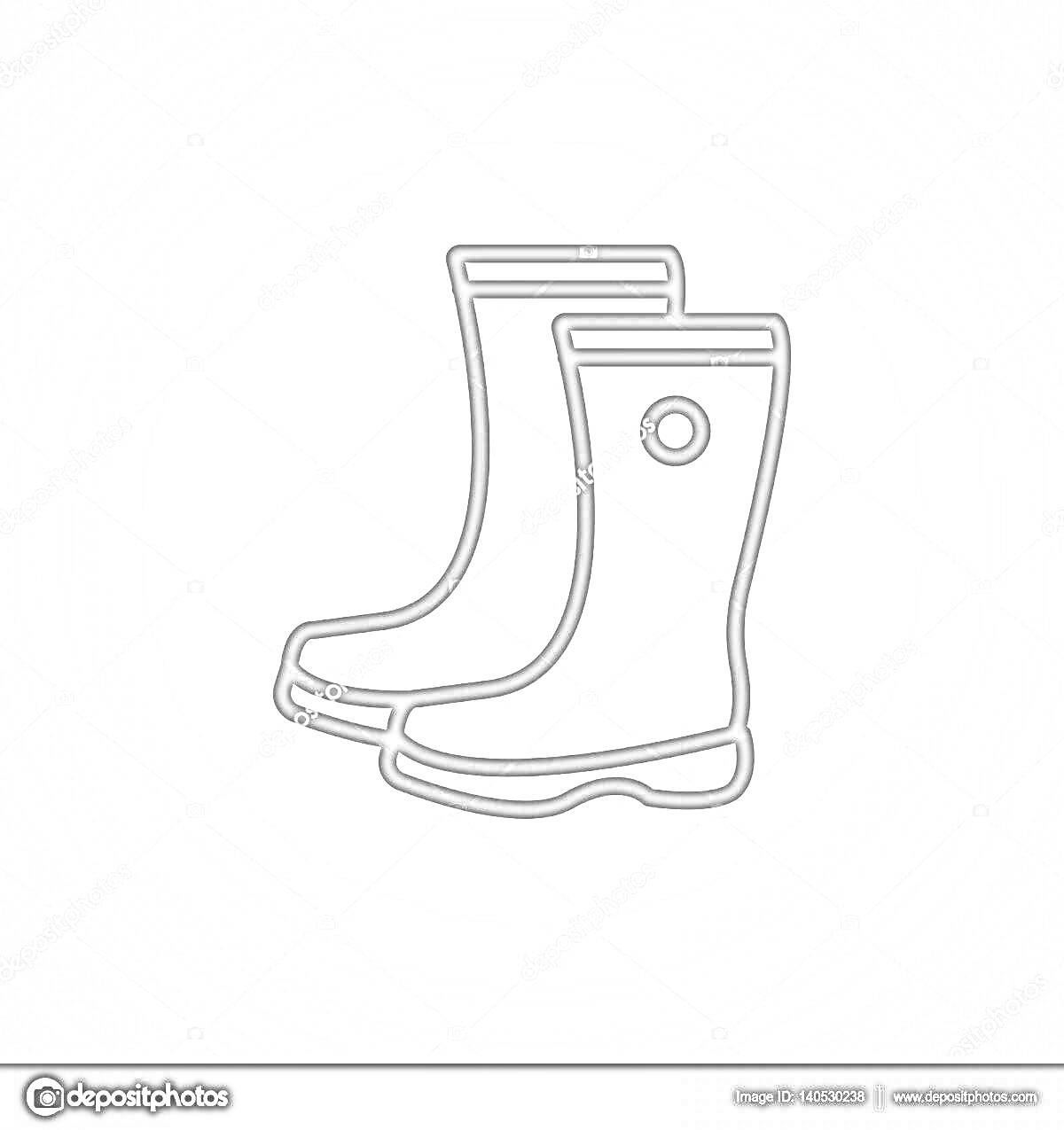 На раскраске изображено: Детские сапоги, Резиновые сапоги, Обувь для детей, Круглый элемент
