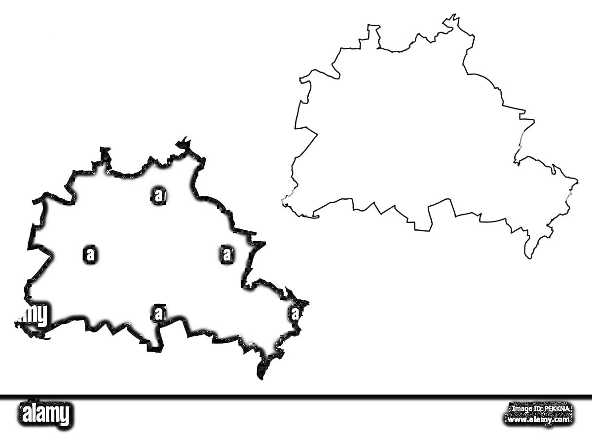 На раскраске изображено: Берлин, Карта, Германия, География