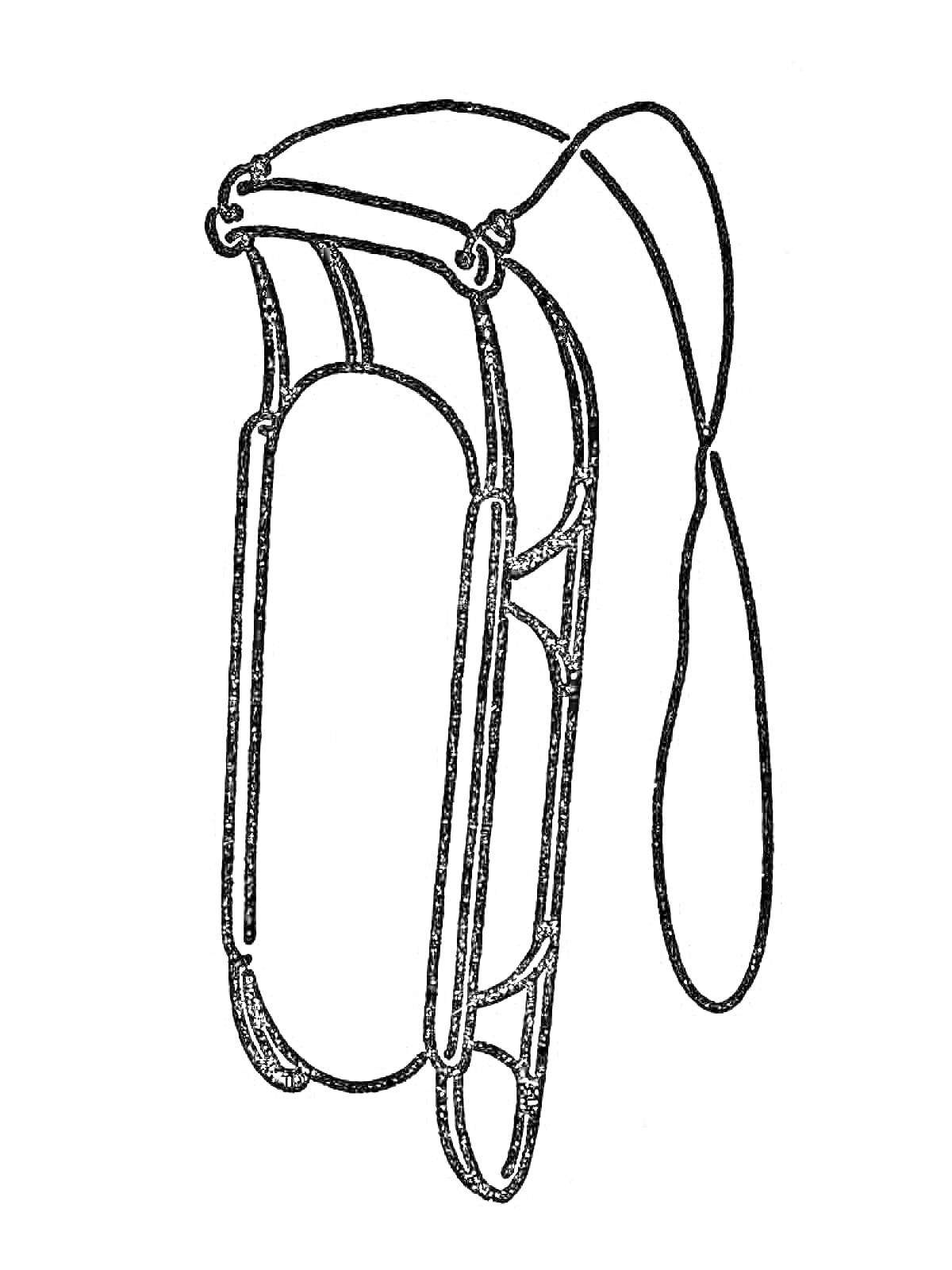 Раскраска Санки с верёвкой для тягивания