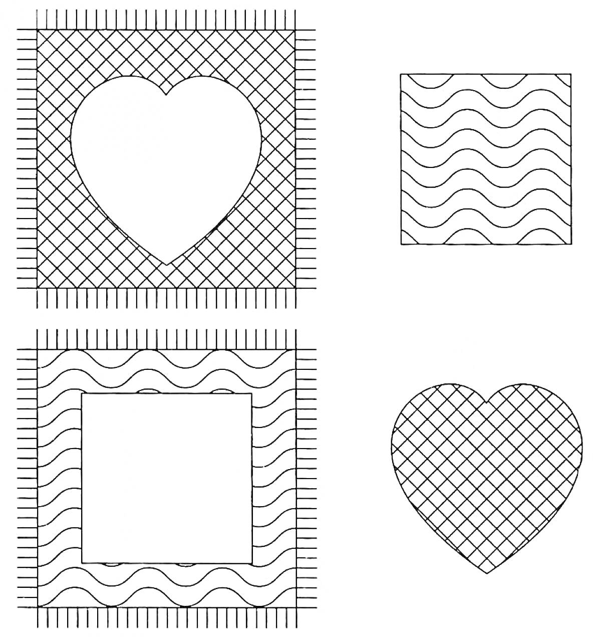 Коврики с сердцем и квадратом