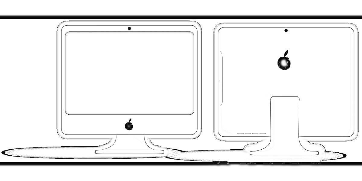 На раскраске изображено: Задняя часть, Apple, Техника