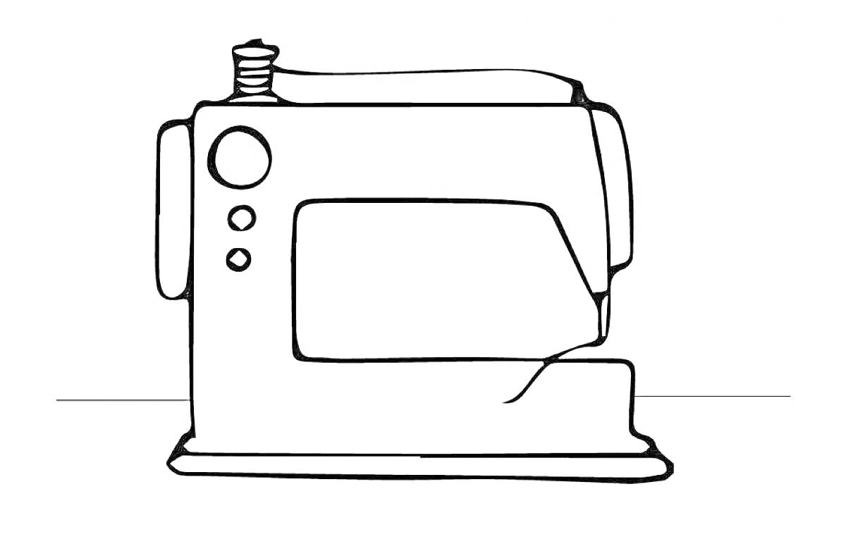 На раскраске изображено: Швейная машинка, Катушка, Кнопки, Шитье, Рукоделие