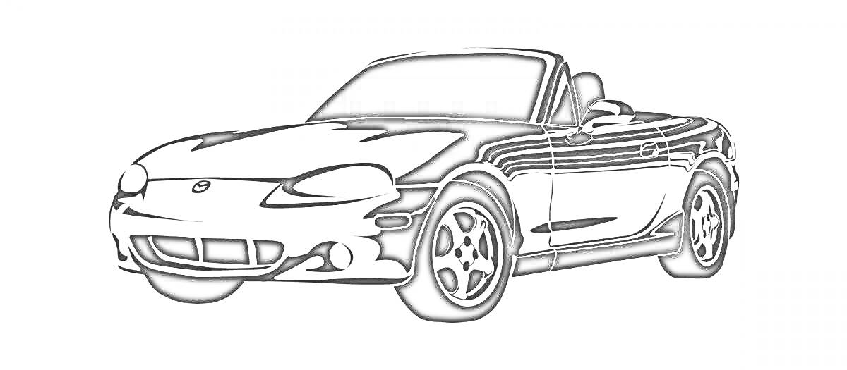 Раскраска Mazda Miata с откидным верхом