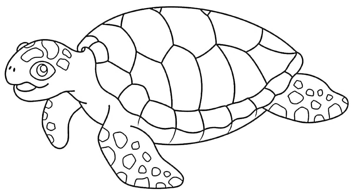 На раскраске изображено: Черепаха, Морская черепаха, Пятна, Панцирь, Творчество, Фауна