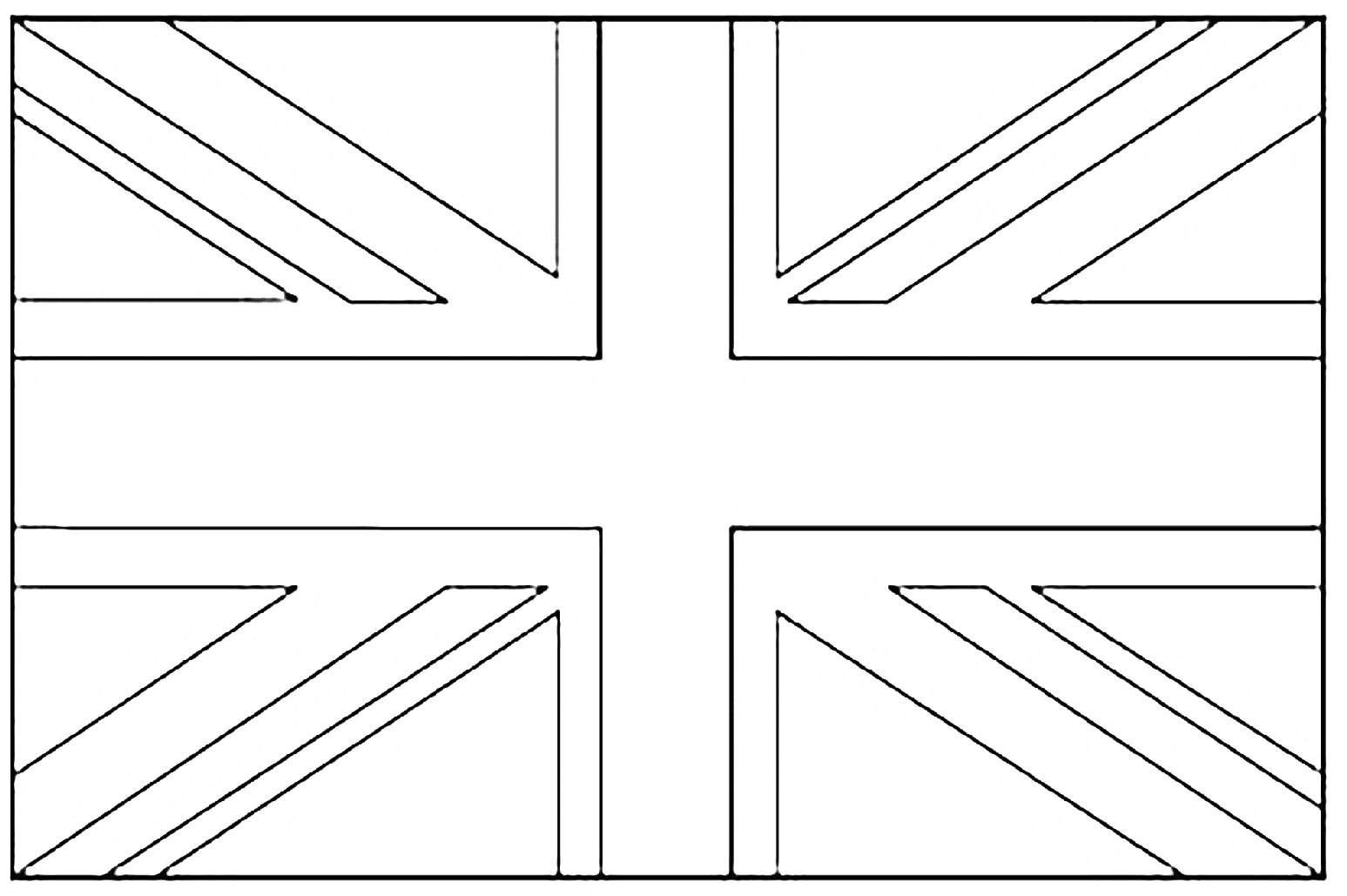 На раскраске изображено: Флаг, Великобритания, Обучение, Геометрические фигуры, Линии