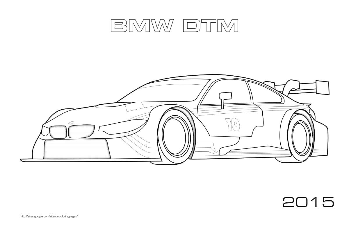 На раскраске изображено: 2015, Спорткар, Гонки, Бмв, Число 10