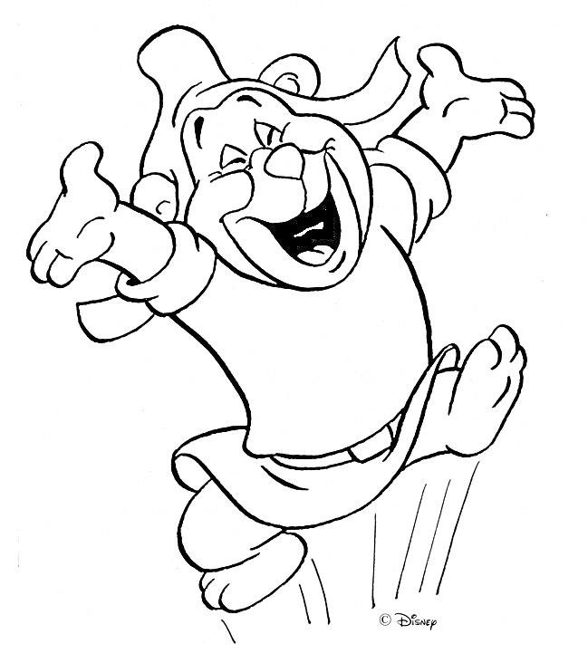 Раскраска Мишка Гамми в прыжке с поднятыми руками