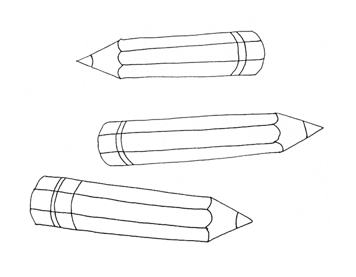 Раскраска Три карандаша