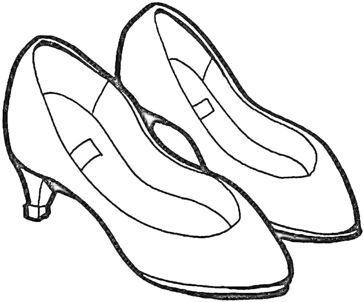 На раскраске изображено: Туфли, Пара, Каблуки