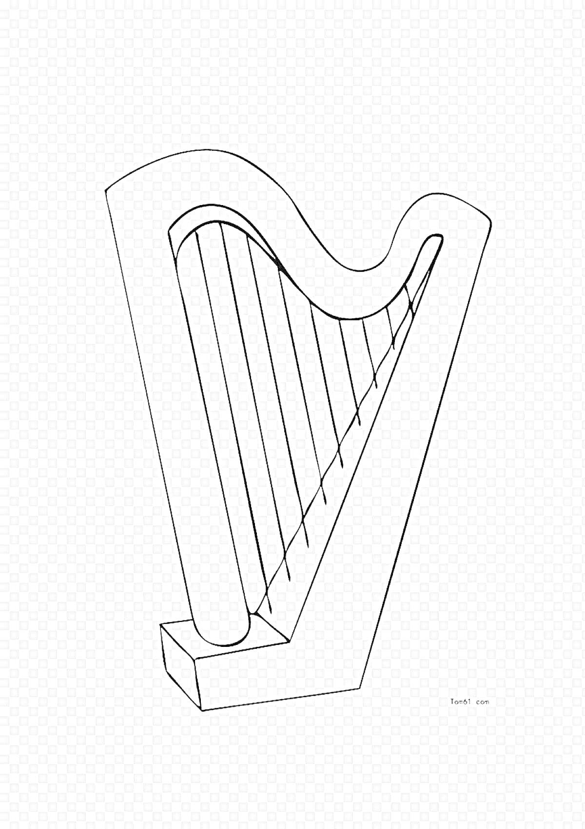 Раскраска Арфа с семью струнами
