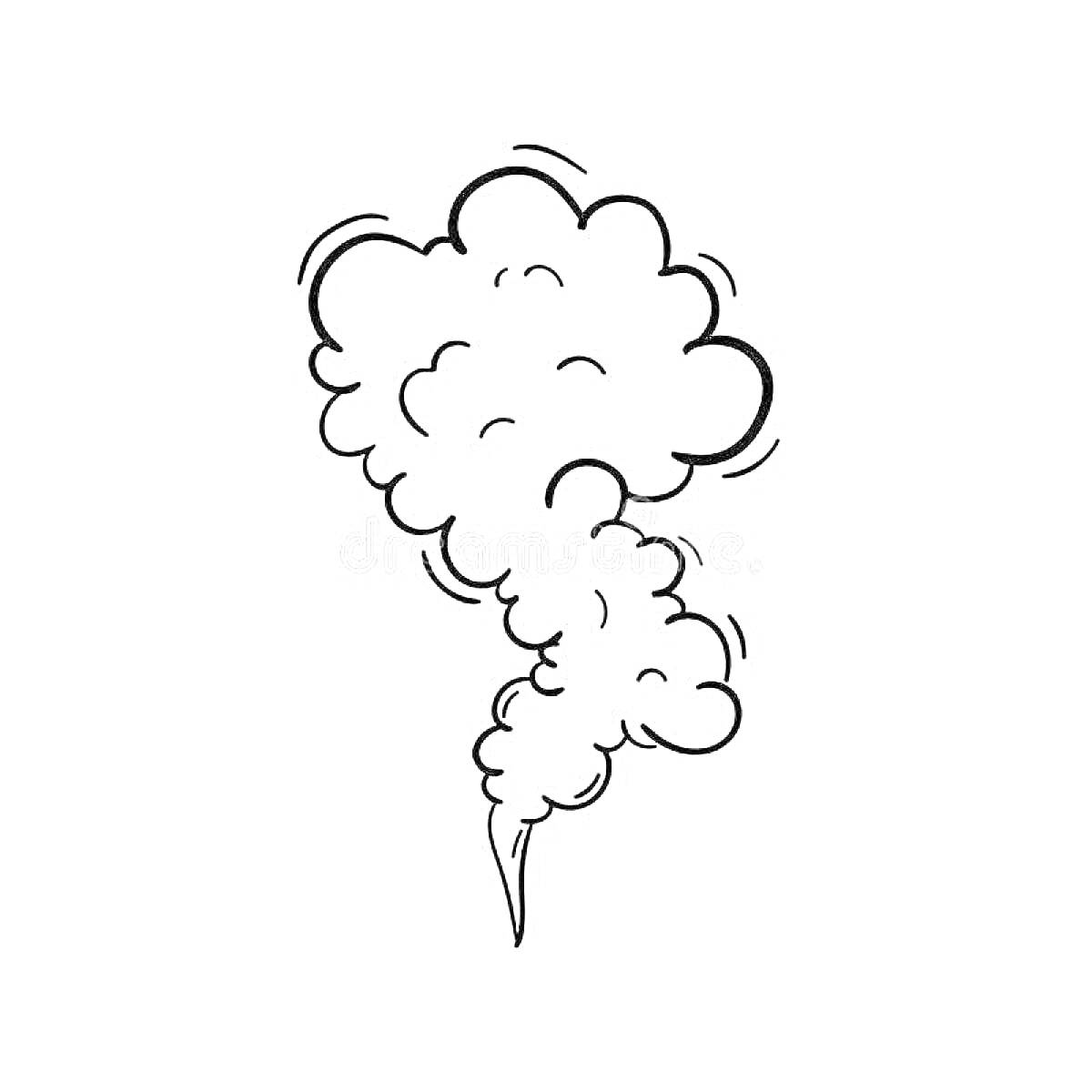 На раскраске изображено: Дым, Облако дыма