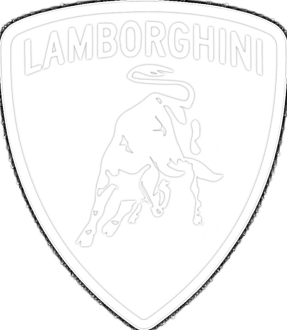 Раскраска Значок Lamborghini с изображением быка