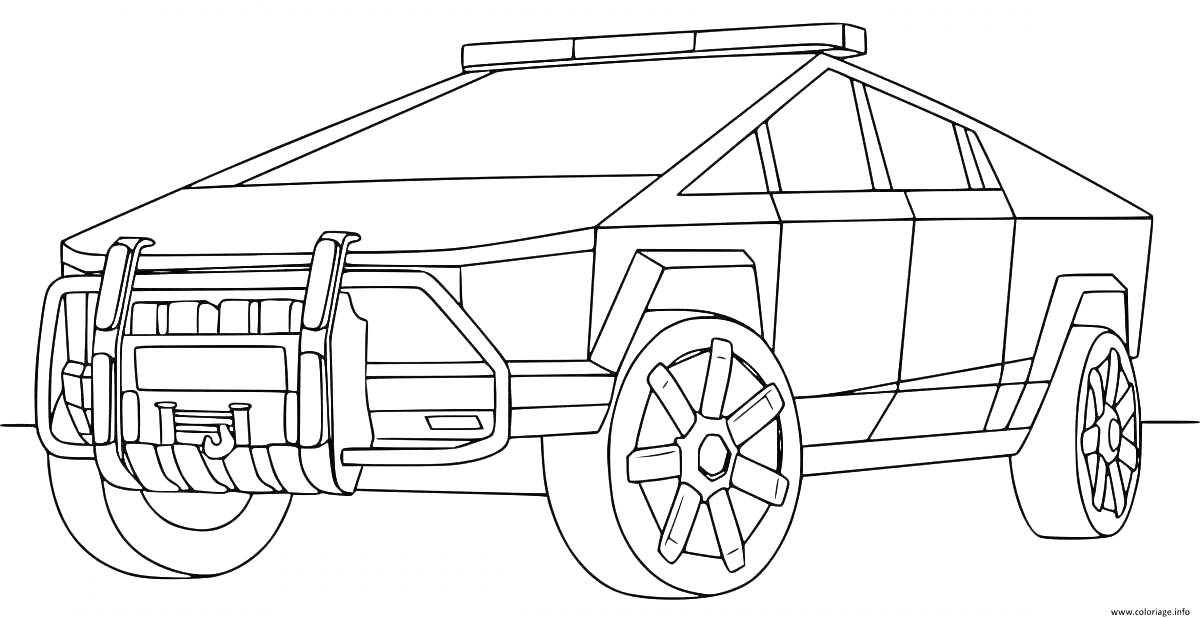 Раскраска Tesla Cybertruck с обвесом и крупными колесами