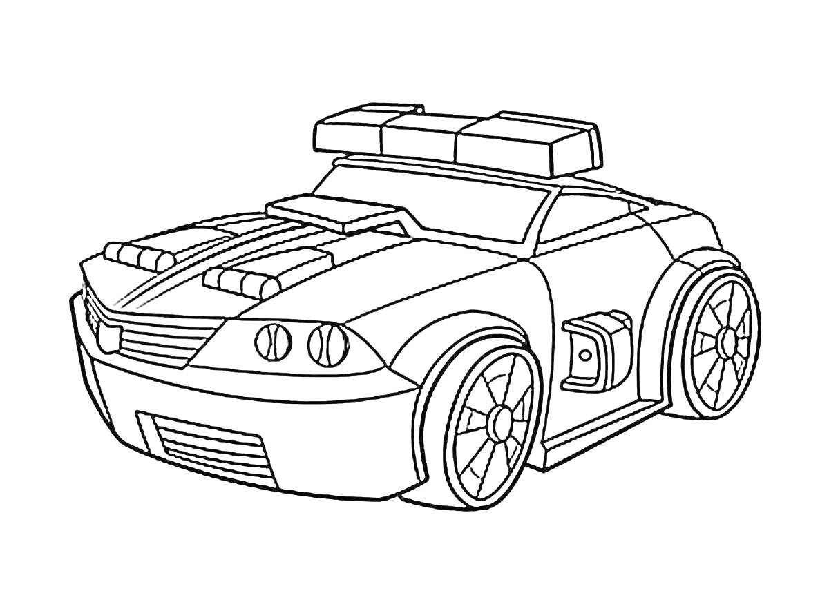 На раскраске изображено: Спортивная машина, Аэродинамический обвес, Для мальчиков, Автотранспорт, Игрушечные машины