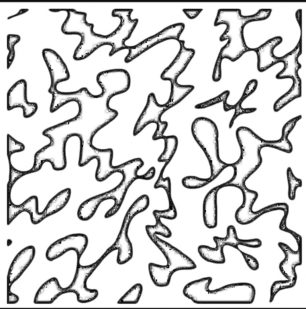 Раскраска Камуфляжный узор с черными и белыми пятнами